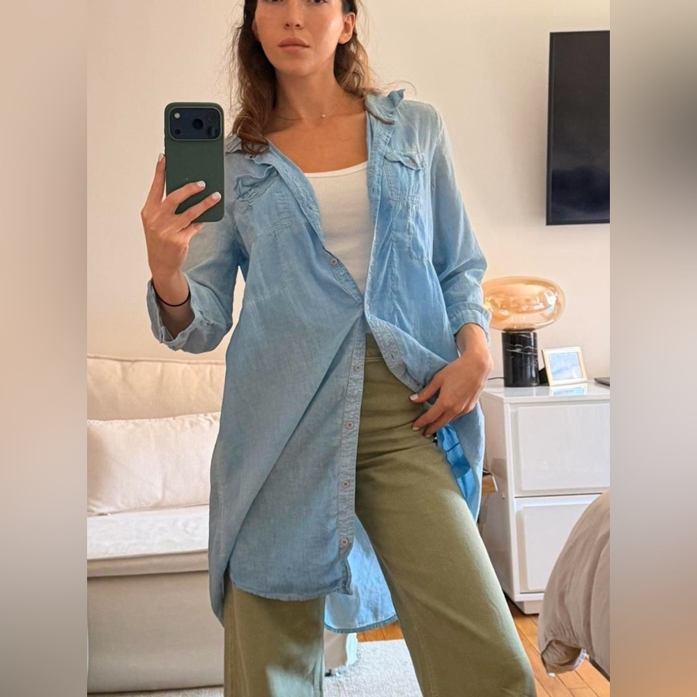 Light Blue Button-Up Tunic